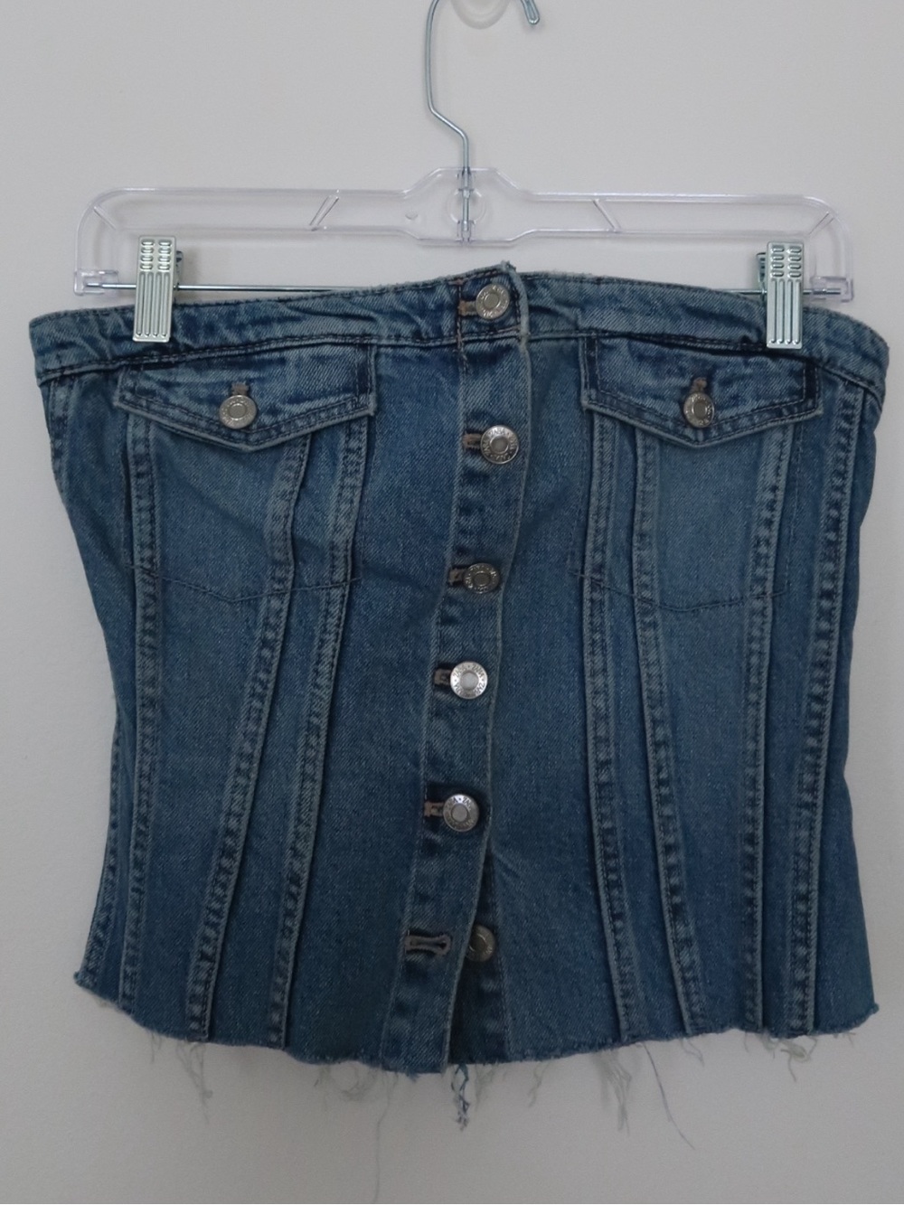 Zara Medium Blue Denim Corset Top